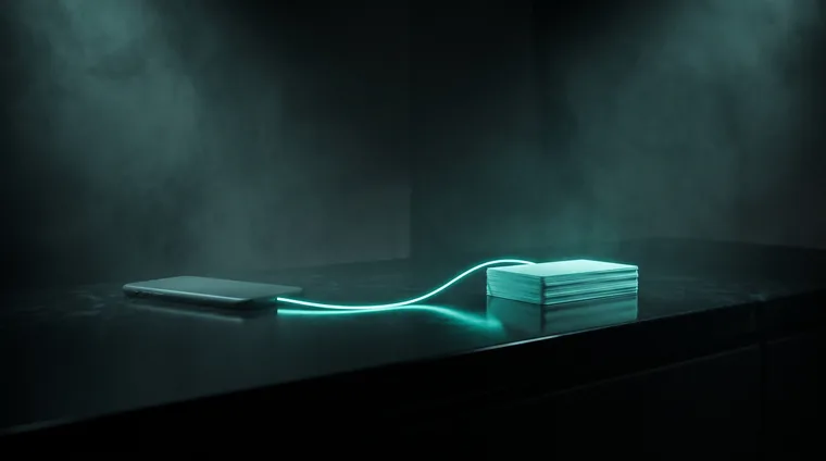 A teal thread of light organizing intake